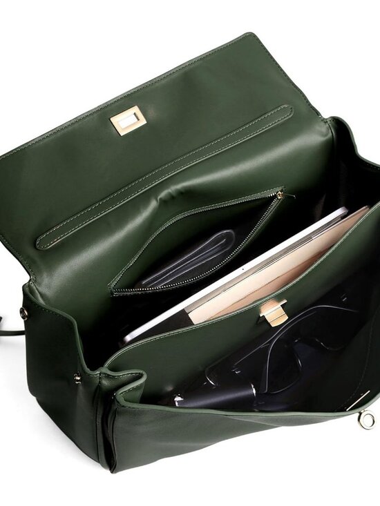 Women's Leather-Green Soft Cowhide Shoulder Satchel Purse Stylish Hand bags - Picture 5 of 6